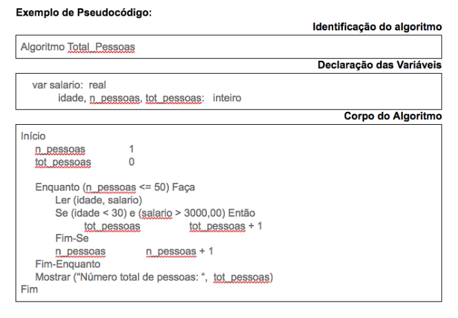 Lógica de Programação e Algoritmo.